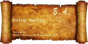 Balog Amrita névjegykártya
