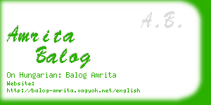 amrita balog business card
